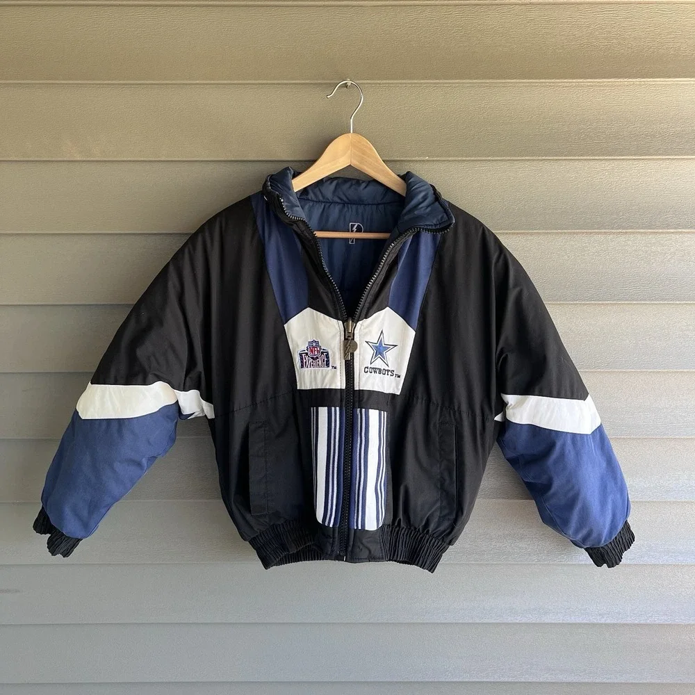 Vintage 90s Dallas Cowboys Pro Player Reversible Jacket Youth L 14-16 NFL